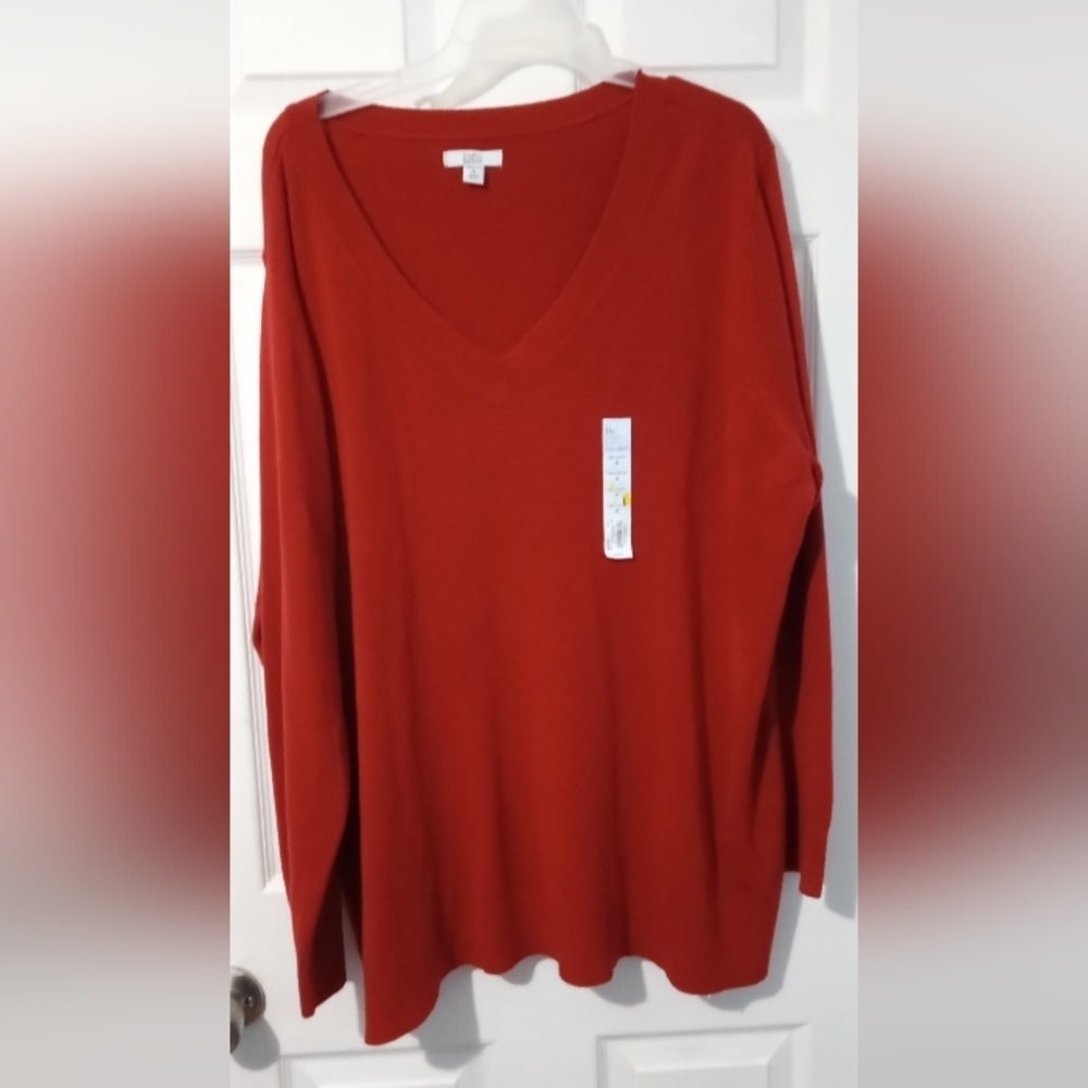 Croft & Barrow Red V-Neck Sweater
